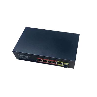 China LACP for IP Poe Cameras Poe Splitter Industrial Ethernet 10/100 150meters Built in Power 48v 1000mbps 4+2 Poe Switch 4 Port for sale