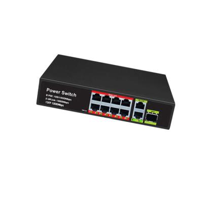 China LACP 8 Port Poe Switch , 2 Gigabit Network Ports+1 Gigabit Fiber Port Combination for sale