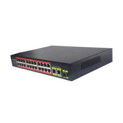 China LACP AC Power Supply Poe Port Ethernet Switch 24ch 10/100/1000mbps Gigabit Poe Switch for sale