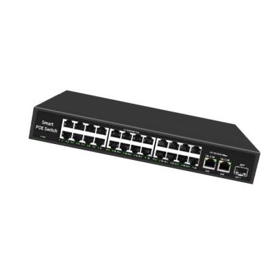 China Gigabit 24 Ports Security Poe Smart High Power Switch LACP High Temperature And Low Temperature Resistant Design for sale