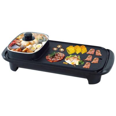 China Family BBQ Two In One Mini Highly Efficient Multi Function Home Use Small Indoor Table Smokeless Electric BBQ Grill for sale