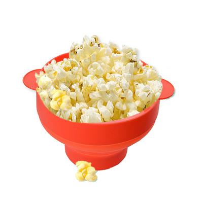 China New Hotel Foldable Microwave Popcorn Making Bowl Silicone Popcorn Machine Printable Logo for sale