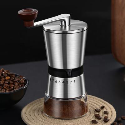 China Stainless Steel Coffee Bean Grinder Conical Burr Hand Crank Grinder Outdoor Hot Selling Manual Coffee Grinder for sale