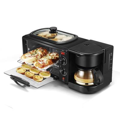 China Multifunctional Hotel Breakfast Maker 3 in 1 English Breakfast Maker Coffee Machine with Toast Oven for sale