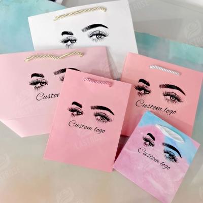 China Thick Eyelash Bag Custom Package Bags Private Label Empty Eyelash Shopping Bag With Custom Logo for sale