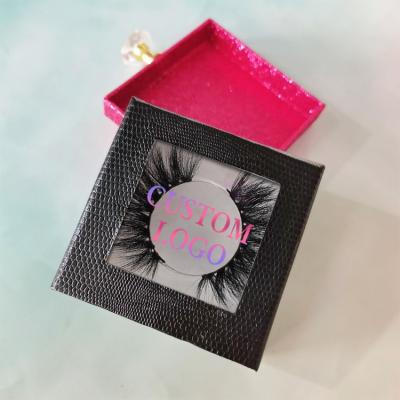 China Factory Long Natural Eyelash Faux Mink Eyelash With Crystal Box Custom Eyelash Logo Eyelash Case for sale