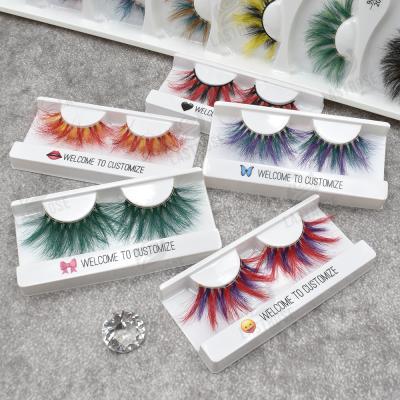 China New seller 100% wholesale colorful thick eyelashes 3d mink eyelash mink eyelashes 25m 25mm for sale