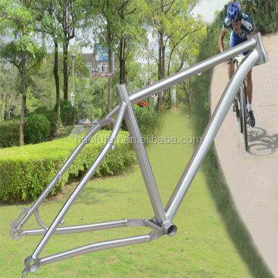 China Bend top tube; newest tube model 142*12 bend down through 26erX4.8 axle tires titanium bike frame with 44/56mm taper headtube for sale