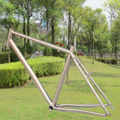 China Oval top tube; Newest Free Shipping Oval Down Tube Dummy 700C Cyclo Cross Titanium Frame With V Brake Rack Mount Shock Absorber Mount for sale