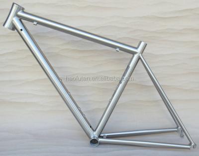 China Selling Road 700C Bike Frameset DI2 Lightweight Titanium Replaceable Battery Dropout Bicycle Disc Brakes External Wiring Frame for sale