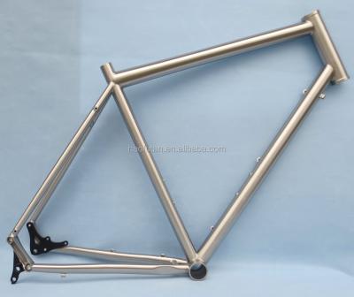 China China popular cheap price 58CM titanium road bike frame 700C cyclocross 45C tires 142x12 replaceable drop XTR disc brakes frame for sale