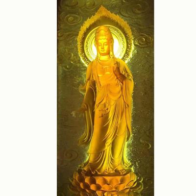 China Large-scale custom high quality custom installation custom installation Liuli Buddha statue relief painting one-stop service for sale