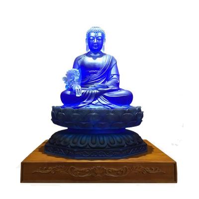 China Customization Customized Big Liuli Buddha Statue Hand Polished Service High Quality Custom Installation One-Stop Service for sale