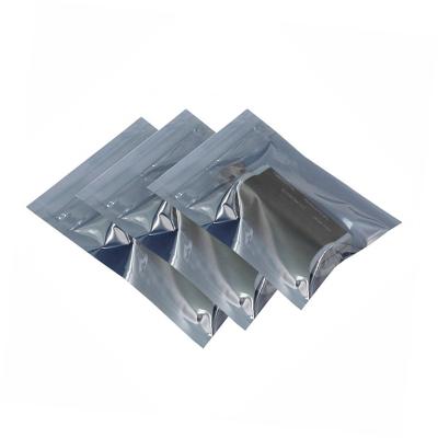 China New Products ESD Recyclable Warm White Dustproof Silver Aluminum Foil Packing Zip Lock Shielding Bags For Electronics for sale