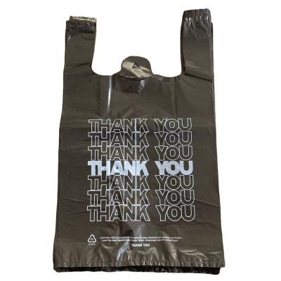 China Recyclable Custom Printed Plastic Restaurant Shopping Bag T-shirt Food Spike Out Bag for sale