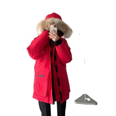 China Canadian goose waterproof 13 12-2-5 new style goose 08 men's and women's down warm jacket color matching large for sale