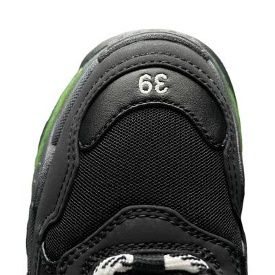 China Fashion Trend Blcg Triple S Sneaker Vintage Clear Solo Dad Shoes Thickened Air Cushion Black 544351 for sale