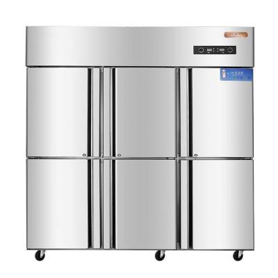 China Double-temperature commercial freezer suitable for restaurants stainless steel 6 door freezer for sale