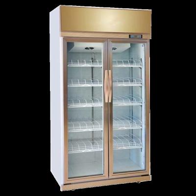 China Single-Temperature Freeze-Free Fruit Drinks Fresh-Keeping Air-Cooled Two-Door Display Cabinet Refrigerated Display Cabinet Vertical Commercial Freeze for sale