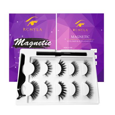 China Lightweight And Flexible Amazon 8D Magnetic Eyelashes With Eyeliner Kit (5 Sets 1 Liner) for sale