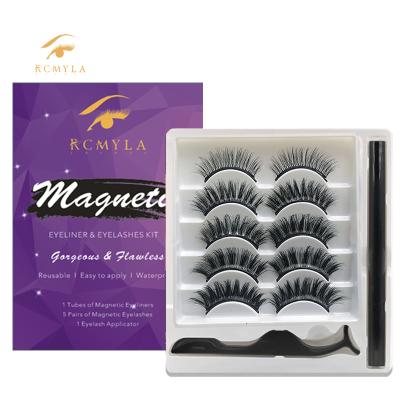 China 3 5 Pairs Light And Soft New Best Waterproof Eye Lash Magnetic Eyeliner Magnetic Lashes Eyeliner Liquid Eyelash for sale