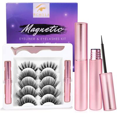 China Lightweight And Flexible Magnetic Eyeliner Eyelash Sets And Wholesale Magnetic Lashes 3d Eyelashes for sale