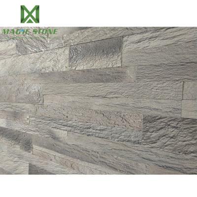 China Bendable TV Background Interior Wall Decoration DIY Striped Flexible Stone Clay Wall MCM Tiles Brick for sale