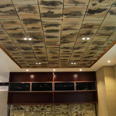 China Artistic Ceiling Light Eco-friendly MCM Artistic Clay Ceiling Tiles Flexible MCM Thin Anti-moisture Ink Painting Stone for sale