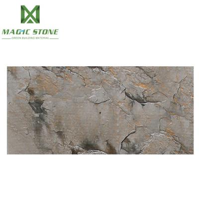 China Modern Golden Lolite Outside Wall Stone Tiles Marble MCM Laminate Cladding Flexible Stone Soft Stone Tile for sale