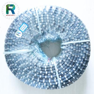 China Quick Cut 100M Rubber Diamond Wire Saw For Cutting China Romatools Diamond Beads High Quality From Granite Quarry for sale