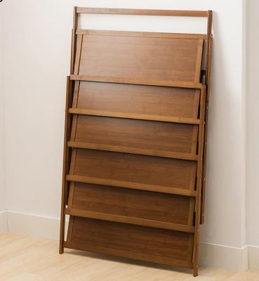 China Foldable 3-Tier Rise Without Installation Shoe Rack Shoe Cabinet Foldable Portable Bamboo Wooden Home Furniture For Indoor And Outdoor for sale