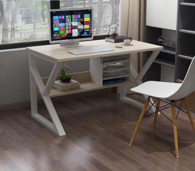 China New Design Multifunctional Metal K-shaped Leg Table Computer Desk Office Home Wood Table Furniture for sale