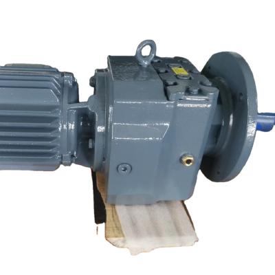 China RF77 Hotels Helical Gear Reducer With Motor Reduction Motor Providing Torque for sale