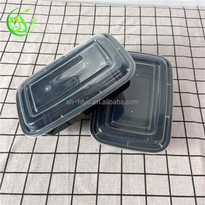 China Recycled Materials 1000ml Square Transparent Plastic Lunch Boxes Fast Food Catering To Take Out Food Packaging Container With Lid for sale