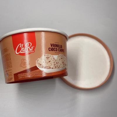 China Recycled Materials Paper Cups Dish Single Wall Cold Ice Cream Container With Lids for sale