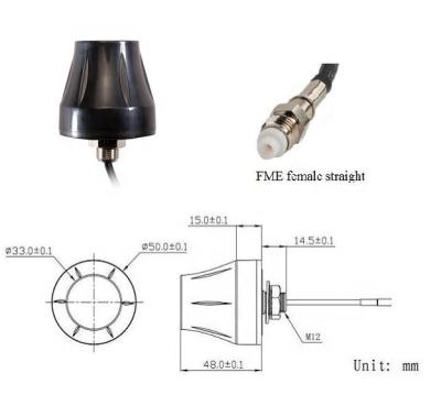 China Screw Mount FME Connector And RG174 Active Cable GPS/GLONASS Car Antenna WK-GPS/GN006-FME for sale