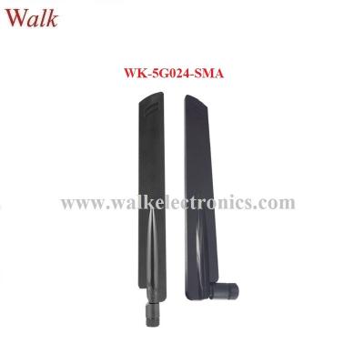 China 5g Antenna 5g Male 5dBi 600-6000MHz Indoor Signal Booster Rubber Rotatable Antenna WK-5G024-SMA for sale