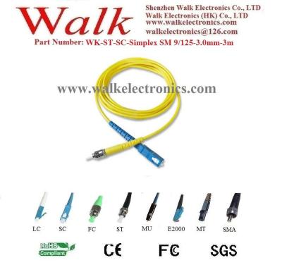 China Single Mode 9/125 Single Mode 9/125 SM Sem-ST-Sc-Simplex 9/125-2.0mm-3M Fiber Optic Patch Cord/Cable/Braid/Jumper Cable, St Simplex to SC, SM for sale