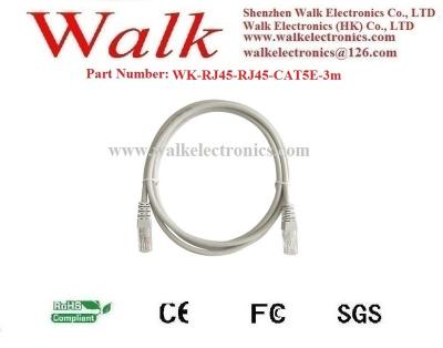 China cat5e patch cable, network cable, ethernet cable, communication cable, RJ45 to RJ45 with cat5e cable WK-RJ45-RJ45-CAT5E-3m for sale