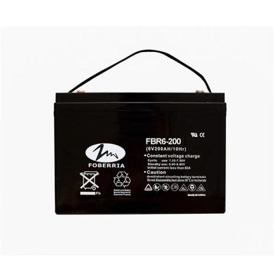 China CE ISO9001 AGM 60A 6 Volt 200ah Lead Acid Battery for sale