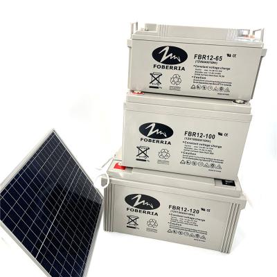 China 330x171x214mm Gray Solar Lead Acid Battery Deep Cycle Battery For Solar System for sale