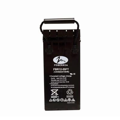 China 31kg 12 Volt 55ah Agm Deep Cycle Battery Front Terminal Batteries For Telecom for sale