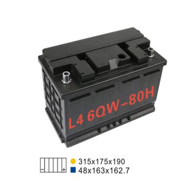 China 6 Qw 80H Stop And Start Battery 20HR 80AH 660A Lead Acid Automotive Battery for sale