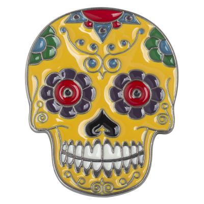 China Belt Buckle 6*7.4cm Western Creative Personality Skull Shape Colorful Enamel Belt Buckle For Men for sale