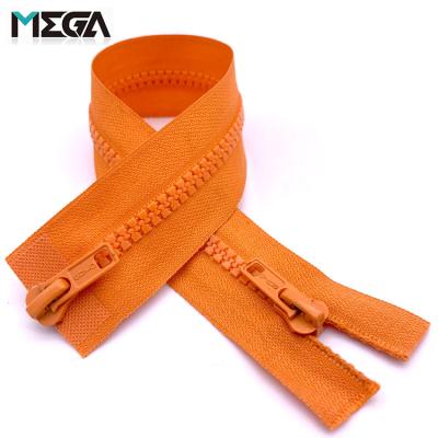 China Wholesale High Quality Viable Resin Double Open Zipper For Fashion Garment Plastic Zipper for sale