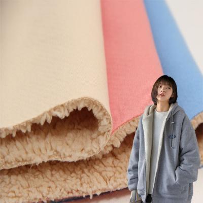 China Plain 100% softshell anti-static cotton fabric fleece 100% polyester sherpa tank top fabric for jacket for sale