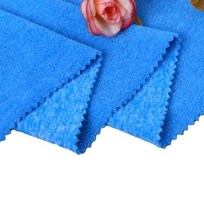 China Zhejiang Cheap Micro Running Spandex Blue Cationic Fabric Fleece Fabric Manufacturer Zhejiang for sale