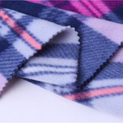 China Anti-Static Fleece Fabric Cheap High Quality Polyester Plaid Brush Single Side 100% Spandex Fabric Supplier for sale