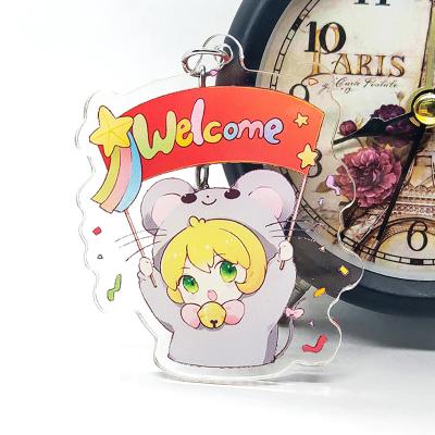 China Souvenirs/Decoration/Promotional Gift High Quality Yiwu Cheap OEM Custom Cartoon Anime Plastic Keychain Creative Fashion Design Customized Transparent Charms No MOQ for sale