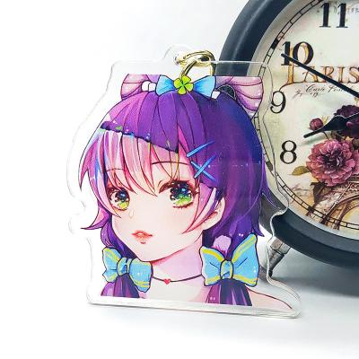 China Souvenirs/Decoration/Promotional Gift Hot Sale Factory Directly Customized Printed Promotional Keyrings Cartoon Anime Transparent Acrylic Keychain Hologram Charms for sale